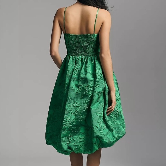 Anthropologie Green Jacquard Bubble Dress size 6 - Picture 4 of 10